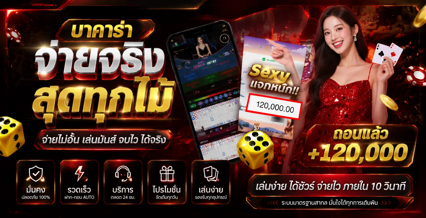 บาคาร่าออนไลน์ SKYLINE369 ถ่ายทอดสดจากคาสิโนจริง